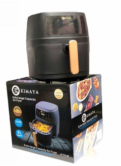 Buy Kimaya Extra Large Capacity Multi Functional Digital Air Fryer 8L 2400W Matte Finish in UAE