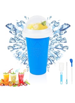 Buy Slushie Maker Cup - TIK TOK Quick Frozen Magic Cup, Double Layers Slushie Cup, DIY Homemade Squeeze Icy Cup, Fasting Cooling Make And Serve Slushy Cup For Milk Shake, Smoothie in UAE