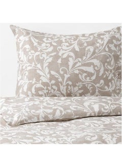 Buy Duvet Cover And Pillowcase, Beige/White, 150X200/50X80 Cm in Saudi Arabia