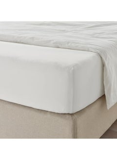 Buy Fitted sheet, white, 180x200 cm in Saudi Arabia