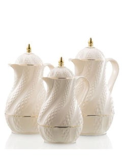 Buy Tea pearl white flask consisting of three pieces (1.5 liters + 1 liter + 0.6 liter) in Saudi Arabia