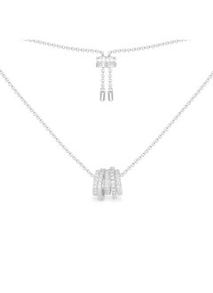 Buy White Multi Loop Adjustable Necklace - SilverWhite in UAE