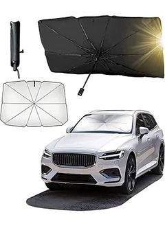 Buy Premium Car Windshield Sun Shade, Ultimate UV Protection & Heat Foldable Reflective Umbrella Shield in UAE