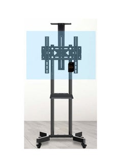 Buy Height Adjustable Mobile TV Stand for 32 to 65 inch TVs Black in UAE