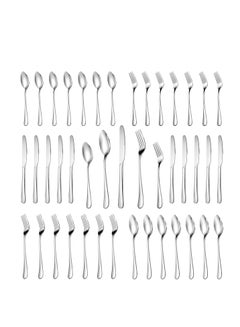 Buy 30 Piece Silverware Set for 6, Premium Stainless Steel Cutlery Set, Mirror Polished Cutlery Set, Durable Household Kitchen Cutlery Set in UAE