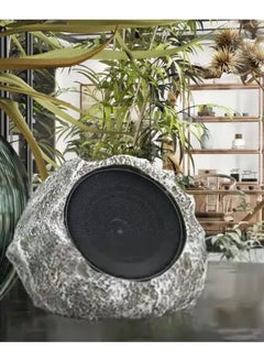 اشتري Solar Wireless Bluetooth Speaker Audio Outdoor Garden Villa Waterproof Simulation Stone Lawn Stone Rock Speakers High Fidelity Stereo Portable Subwoofer, White في الامارات