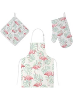 Buy A set of 3 pieces, consisting of 1 piece of kitchen apron, 1 piece of oven glove and 1 piece of insulated heat mask, made of heat-resistant insulated polyester cotton. in Egypt