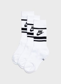 Buy 3 Pack Essential Crew Stripe Socks in Saudi Arabia