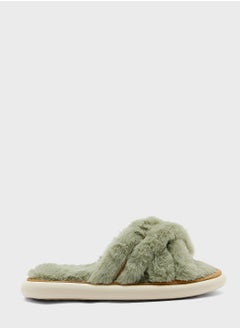 Buy Triple Crossover Fluffy Bedroom Slipper in UAE