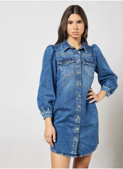 Buy Denim Button Down Dress in UAE