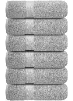 Buy Premium Grey Hand Towels - Pack of 6, 41cm x 71cm Bathroom Hand Towel Set, Hotel & Spa Quality Hand Towels for Bathroom, Highly Absorbent and Super Soft Bathroom Towels by Infinitee Xclusives in UAE