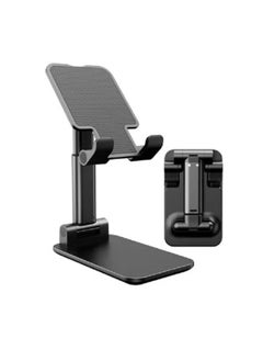 اشتري Cell Phone Stand, Angle Height Adjustable Cell Phone Stand for Desk, Foldable Cell Phone Holder, Cradle, Dock, Tablet Stand, Case Friendly Compatible with All Mobile Phone/iPad/Kindle/Tablet Black في الامارات