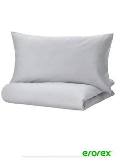 Buy Duvet cover and pillowcase light grey 150x200/50x80 cm in Saudi Arabia