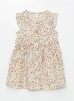 اشتري Crew Neck Floral Linen Blend Baby Girl Dress في مصر