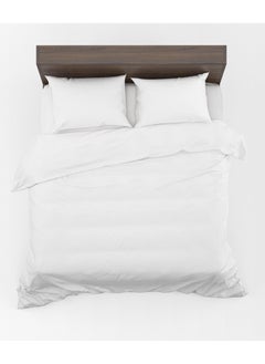 Buy 3-Pieces Hometex Design King Size Duvet Cover Set - Optical White - KING (Duvet Cover 240x200 cm + 2 Pillow Cover 50x75 cm) in UAE