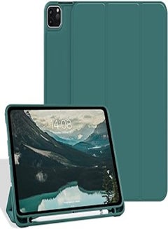 Buy kenke Case for iPad Pro 11 inch 2020/2018, Ultra Lightweight Trifold Stand Shockproof Case with Pencil Holder, Soft TPU Back Smart Cover for iPad Pro 11 2nd Generation, Dark Green in Egypt
