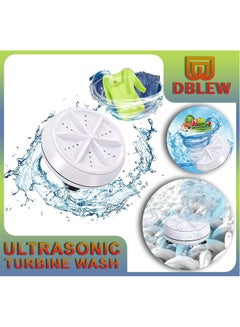 Buy Portable Ultrasonic Mini Washing Machine Turbo Washer & Dishwasher With USB Powered Turbine Sterilization in UAE