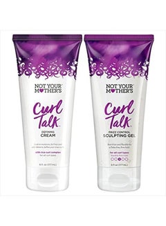 اشتري Curl Talk Frizz Control Sculpting Gel and Defining Cream (2-Pack) - 6 fl oz - Formulated with Rice Curl Complex - For All Curly Hair Types في الامارات