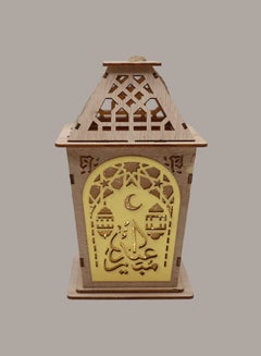 اشتري فانوس رمضان خشبي، ديكور رمضان كريم، ضوء فانوس زينة العيد، للاستخدام الداخلي والخارجي، ديكور ضوء رمضان في الامارات
