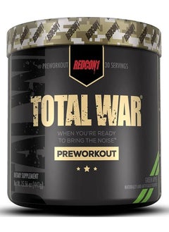 Buy Total War Pre Workout Green Apple 30 Servings 441g in UAE