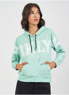 Buy Regular Fit Slogan Print Hoodie in Saudi Arabia