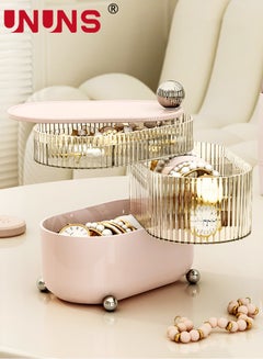 اشتري 3-Layer Jewelry Organizer,360 Degree Rotating Jewelry Storage Box With Lid For Earring Bracelets Rings,MakeUp Organizer في الامارات