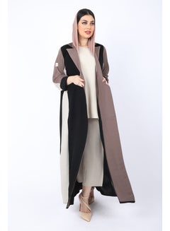 Buy An Elegant Abaya with a blazer collar, made of light fabric with scarf in Saudi Arabia