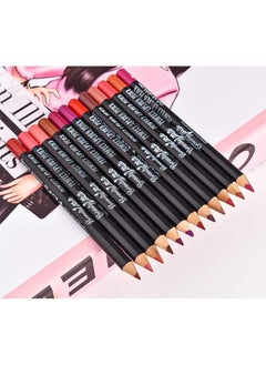 Buy 12-Piece Waterproof Lipliner Pencil Set in Saudi Arabia