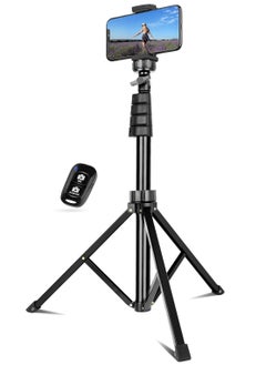 اشتري Selfie Stick Tripod, 62" Extendable Tripod Stand with Bluetooth Remote for Cell Phones, Heavy Duty Aluminum, Lightweight في الامارات