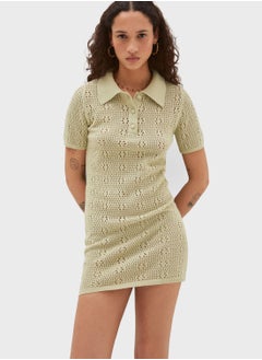 Buy Openwork Knitted Dress in UAE