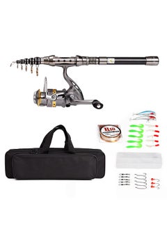 Buy Telescopic Fishing Rod and Reel Combo Full Kit Spinning Fishing Reel Gear Organizer Pole Set 2.1M in Saudi Arabia