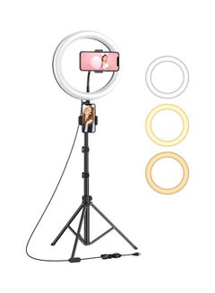 Buy 10" LED Photography Ring Light With 210CM Tripod Stand Black/White in Saudi Arabia