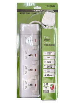 اشتري Terminator 4 Way Universal Power Extension Socket With Individual Switches, Indicators and 3M Cable ESMA Approved (TPB 724-3M) في الامارات