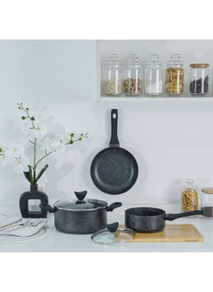 اشتري 5 Pieces Danube Essential Cookware Set - Black Marble في الامارات