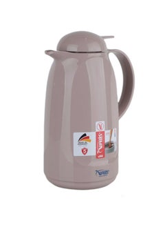 Buy -3 Vacuum Thermose With Push Cover Double Wall Glass With Push Cover 1.0 Liter  Wide Mouth With Anti-Leakage Cap Double Walled  Light  Coffe Color in Saudi Arabia