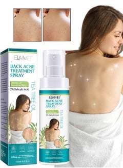 اشتري 120ml Back Acne Treatment Spray 2% Salicylic Acid Body Acne Treatment with Herbal Formula Back Acne Solution Tea Tree Oil Spray Soothing and Moisturizing Spray for Sensitive Skin Back Acne Spray في الامارات