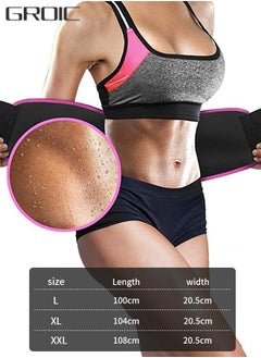 Buy Waist Trimmer Belt for Women Wrap Waist Trainer Sauna Belt Tummy Toner Low Back and Lumbar Support with Sauna Suit Effect-XXL in UAE