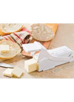 اشتري KitchenArt Buttermate Butter Cutter Slicer, Measuring Dispenser and Keeper, White في الامارات