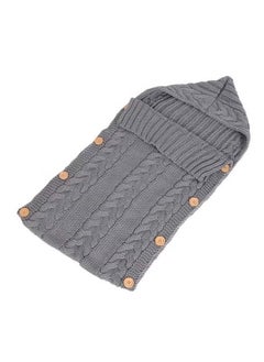 Buy ORiTi Fabric Knitted Comfortable Baby Blanket For Outdoor Strolling And Traveling-Grey in UAE