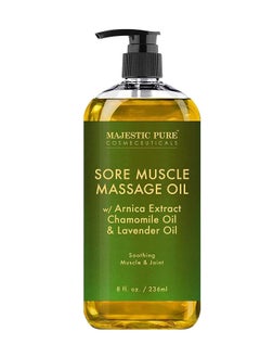 Buy Sore Muscle Massage Oil for Body Best Natural Therapy with Lavender and Chamomile Essential Oils 236ml in UAE