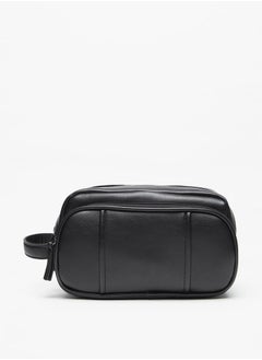 Buy Men's Solid Pouch with Zip Closure in UAE