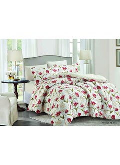 اشتري Best Quality 6 Piece King Size Comforter Set Microfiber Off White في الامارات