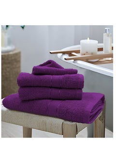 Buy Daffodil (Purple) Premium Bath Towel (70x140 Cm-Set of 2) 100% Cotton, Highly Absorbent and Quick dry, Hotel and Spa Quality Bath linen with Stripe Diamond Dobby-500 Gsm in UAE