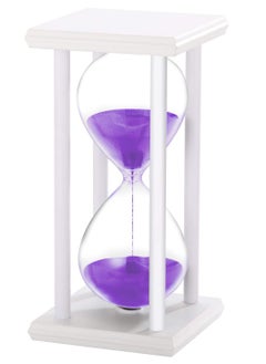 Buy Hourglass 30 Minutes, Sand Timer Sandglass Creative Vintage Clock Timer Hour glass for Kitchen Home Office Classroom Decoration (30 min, White/Purple) in UAE