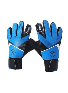 Buy Youth Soccer Goalkeeper Gloves Blue in UAE