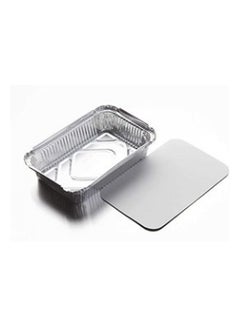 Buy Rectangular aluminum plates with lid 12 * 10 * 4 cm -250 ml / number of 24 plates in Saudi Arabia