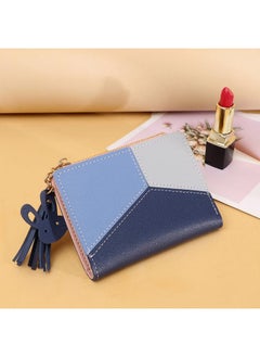 اشتري New Wallet Short Zipper Wallet Female Student Korean Stitching Contrast Color Card Bag Change Wallet في السعودية