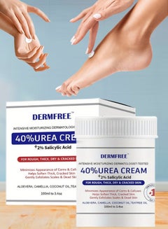 Buy 100ml 40% Urea Cream with 2% Salicylic Acid Intensive Moisturizing Hydrating Urea Cream for Rough Thick Dry Cracked Feet Hand Skin Remove Corn and Callus Exfoliates Soften Thick Dead Skin in UAE