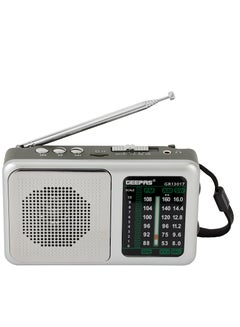 Buy Geepas Rechargeable Radio with Bluetooth BT FM AM SW TF and 3 Band Radio DC 3V AAAx2 in UAE