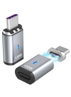 اشتري محول USB C مغناطيسي مكون من قطعتين، محول USB C مغناطيسي مستقيم يدعم PD 100 وات شحن سريع 480 ميجابايت في الثانية لنقل البيانات متوافق مع MacBook Pro Air والمزيد من أجهزة Type C في الامارات